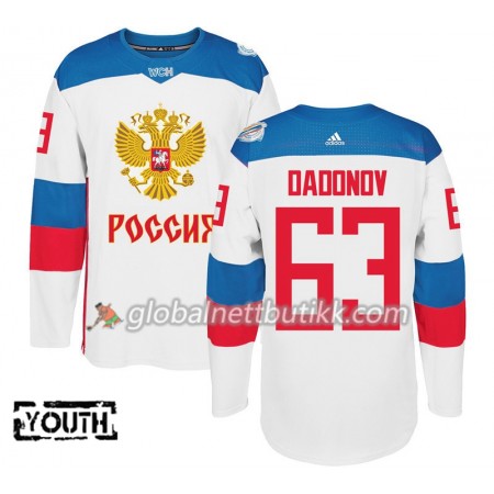 Russland Hockeydrakt Evgenii Dadonov 63 World Cup i ishockey 2016 Hvit Premier - Barn